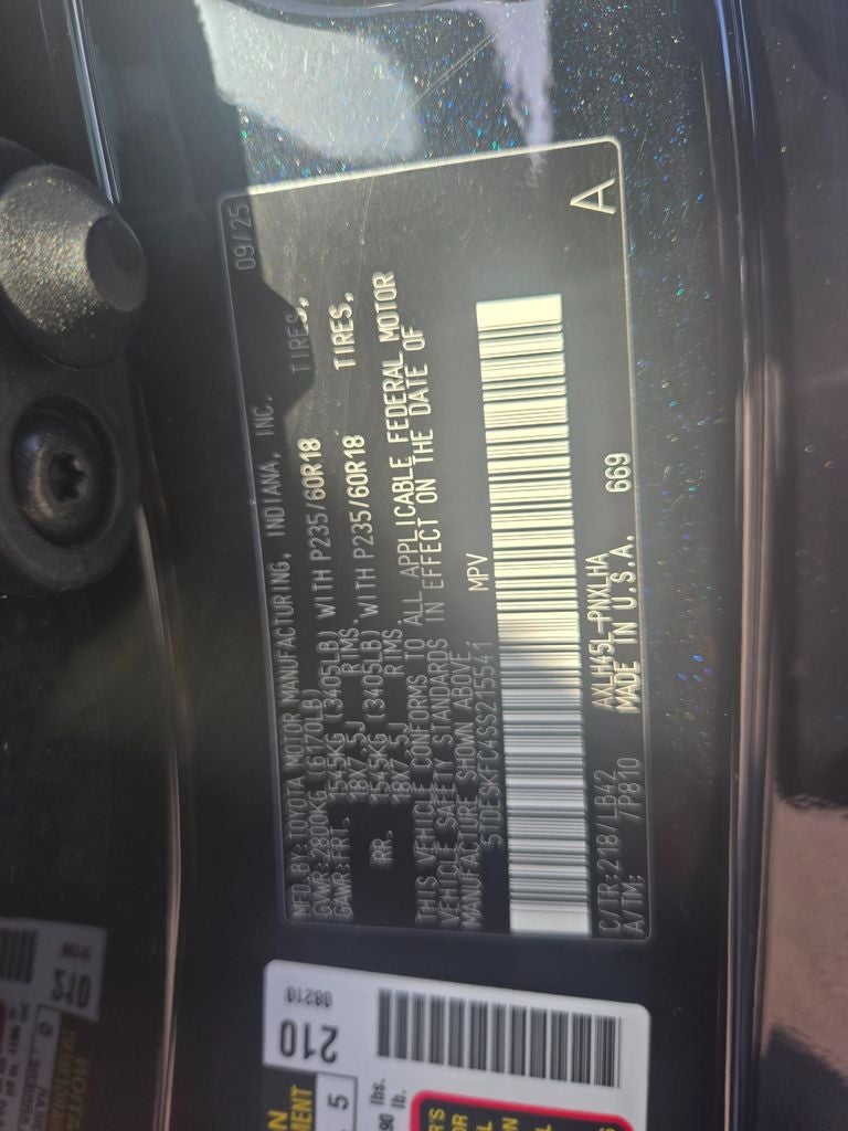 2025 Toyota Sienna Platinum 7 Passenger